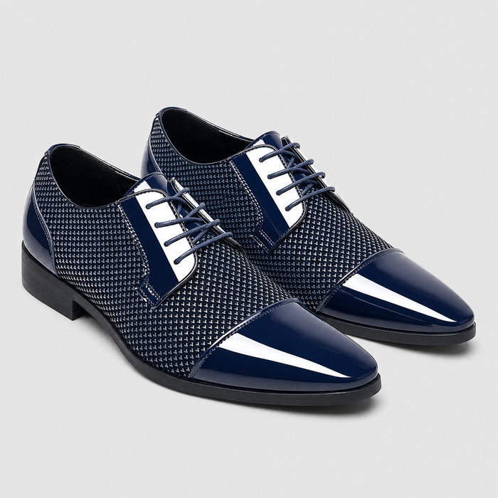 Men's Patent Cap Toe Oxford Shoes