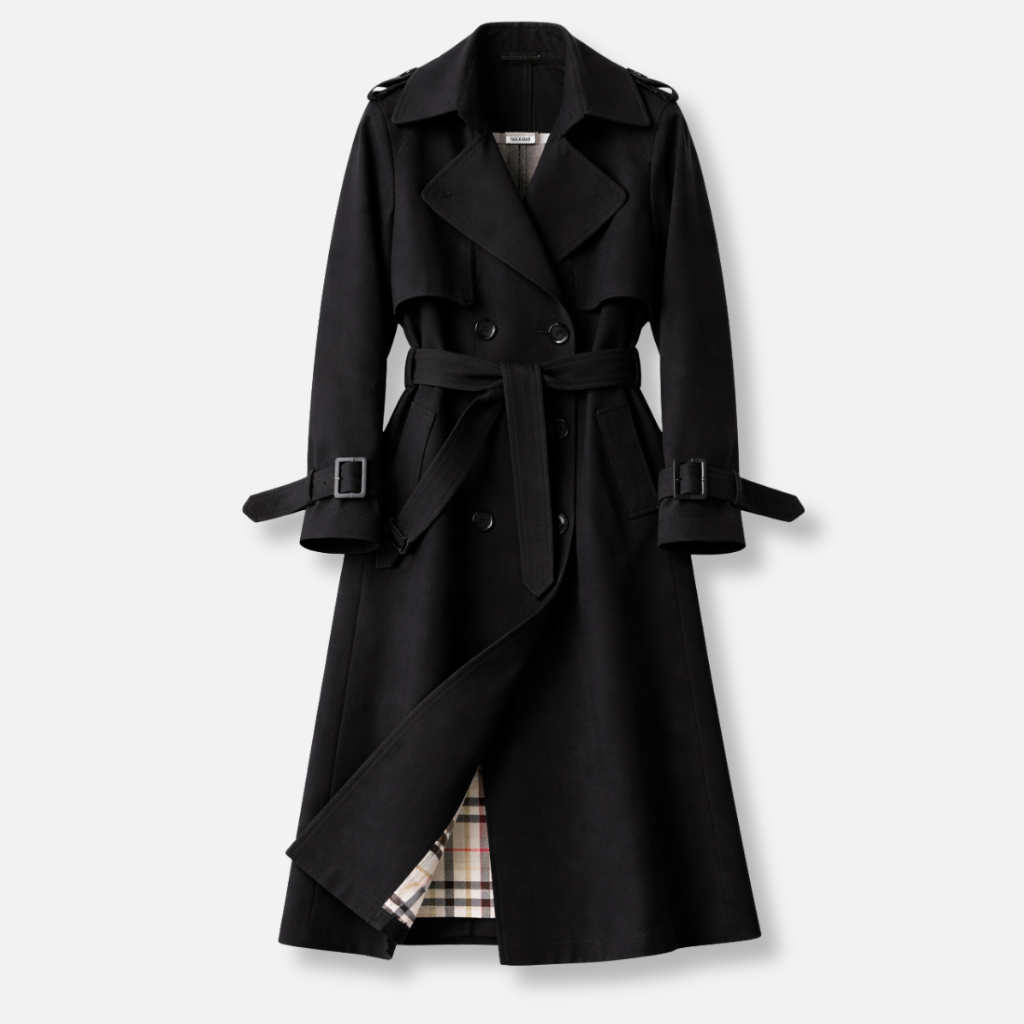 Women's Belted Trench Coat with Tailored Fit