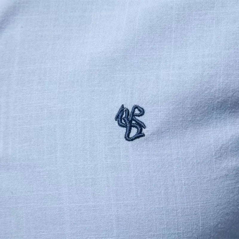 Men's Collarless Long-Sleeve Shirt