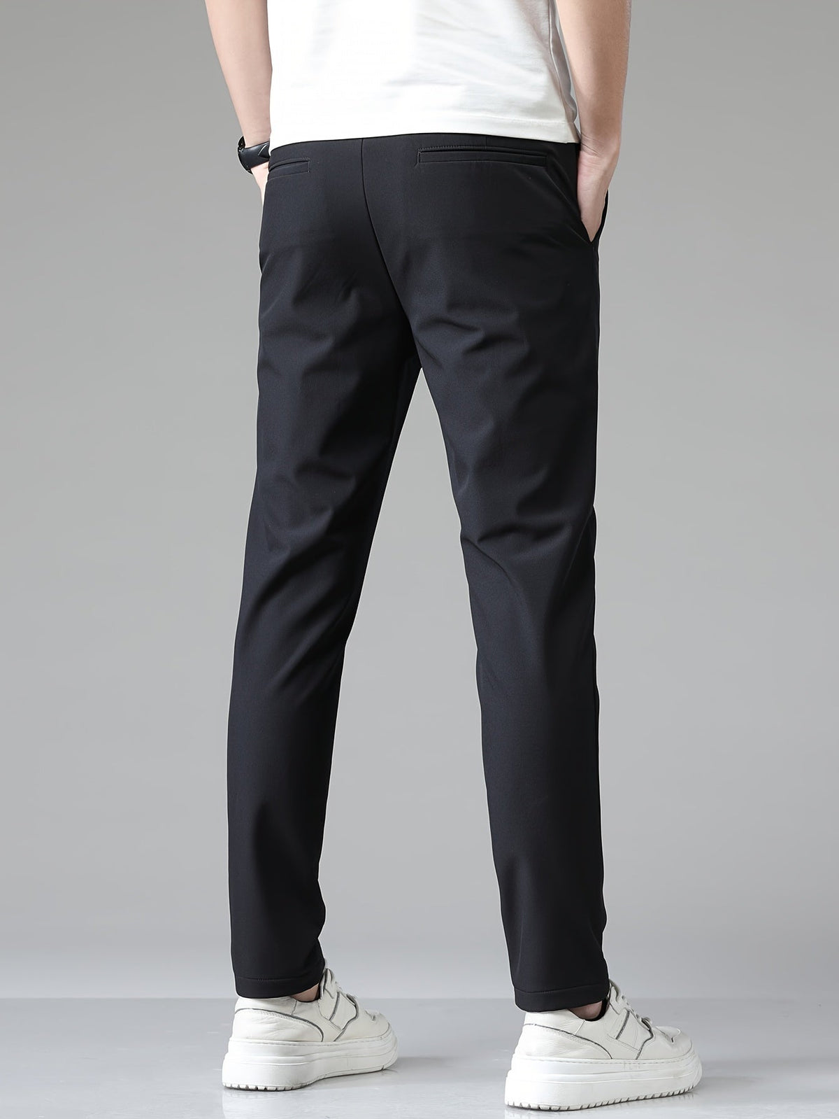 Men's Slim Fit Stretch Pants with Straight Leg