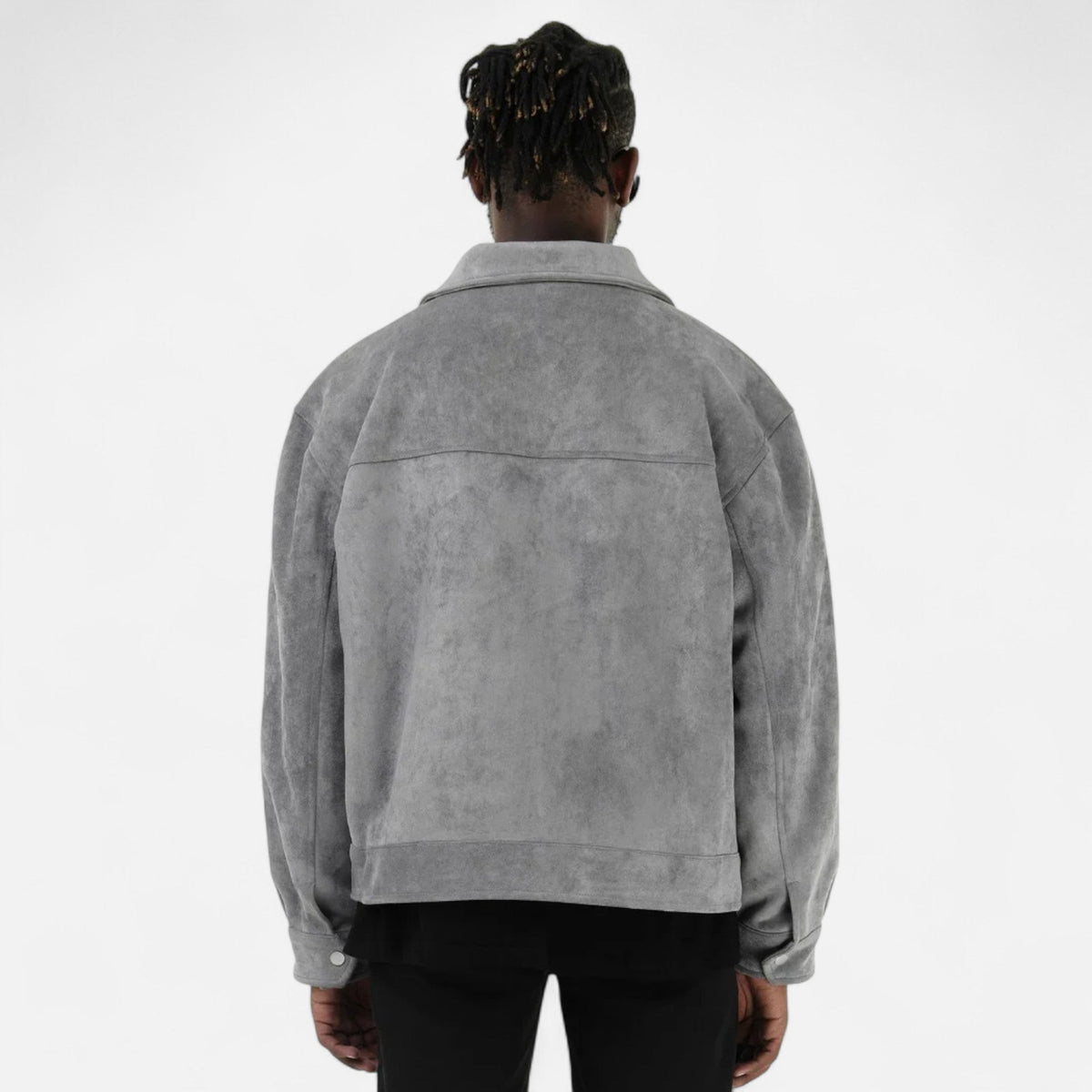 Men's Faux Suede Jacket with Relaxed Fit