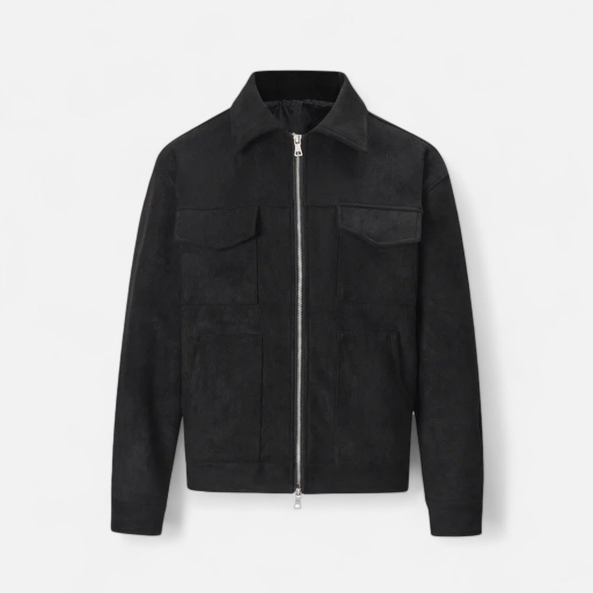 Men's Faux Suede Jacket with Relaxed Fit