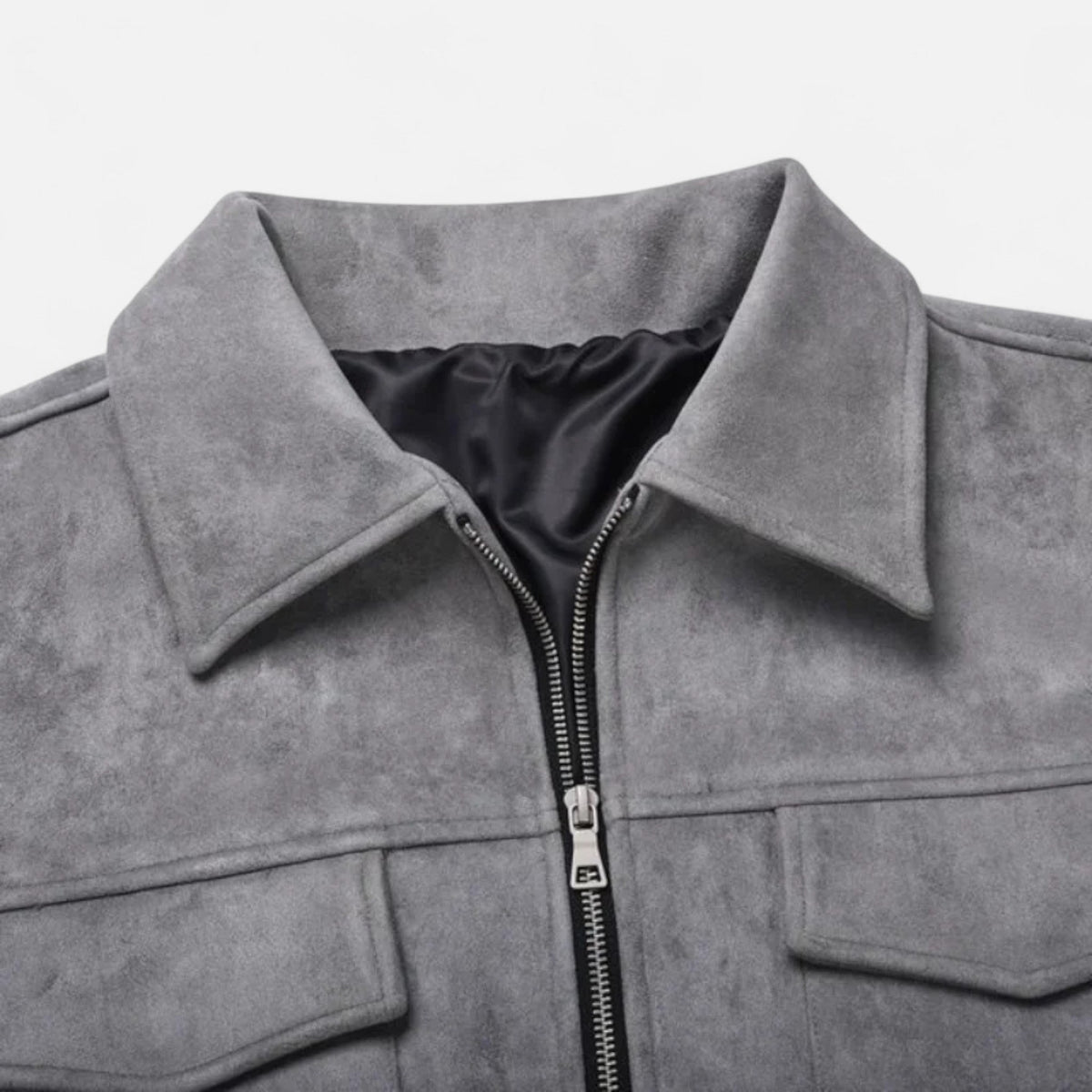 Men's Faux Suede Jacket with Relaxed Fit
