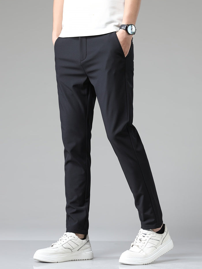 Men's Slim Fit Stretch Pants with Straight Leg