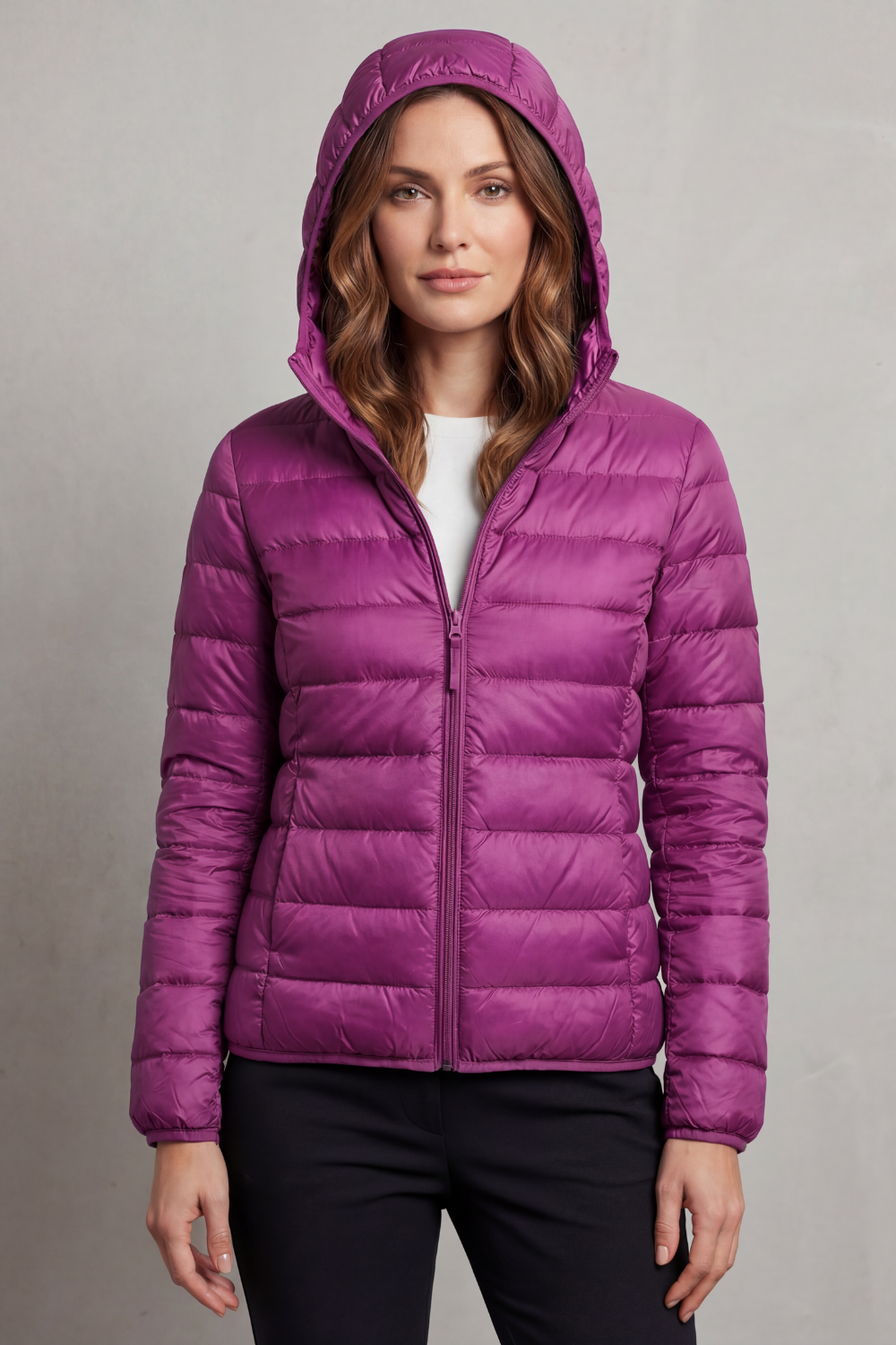 Women's Hooded Puffer Jacket – Lightweight & Packable