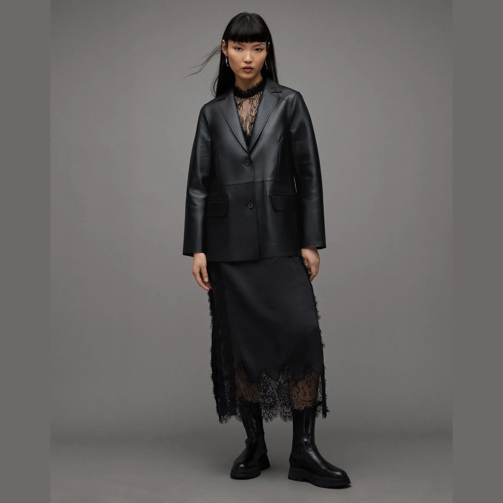 Black Single-Breasted Blazer Jacket