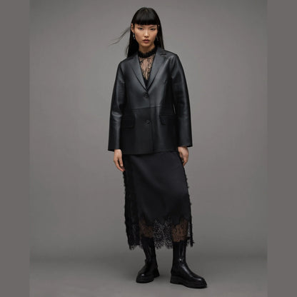 Black Single-Breasted Blazer Jacket
