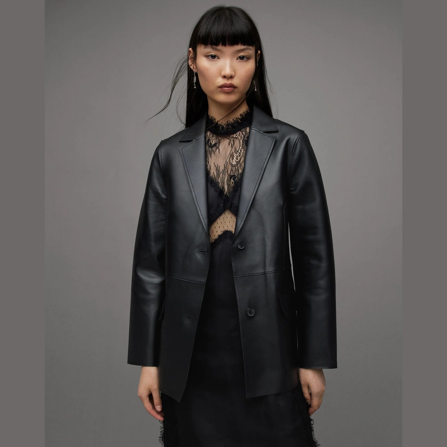 Black Single-Breasted Blazer Jacket