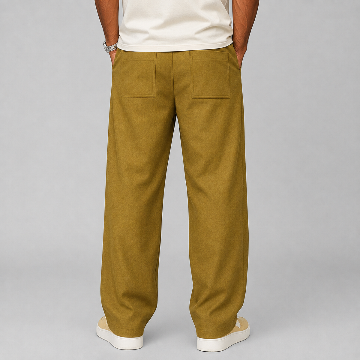 Men's Wide Leg Pants Relaxed Fit Drawstring Waist