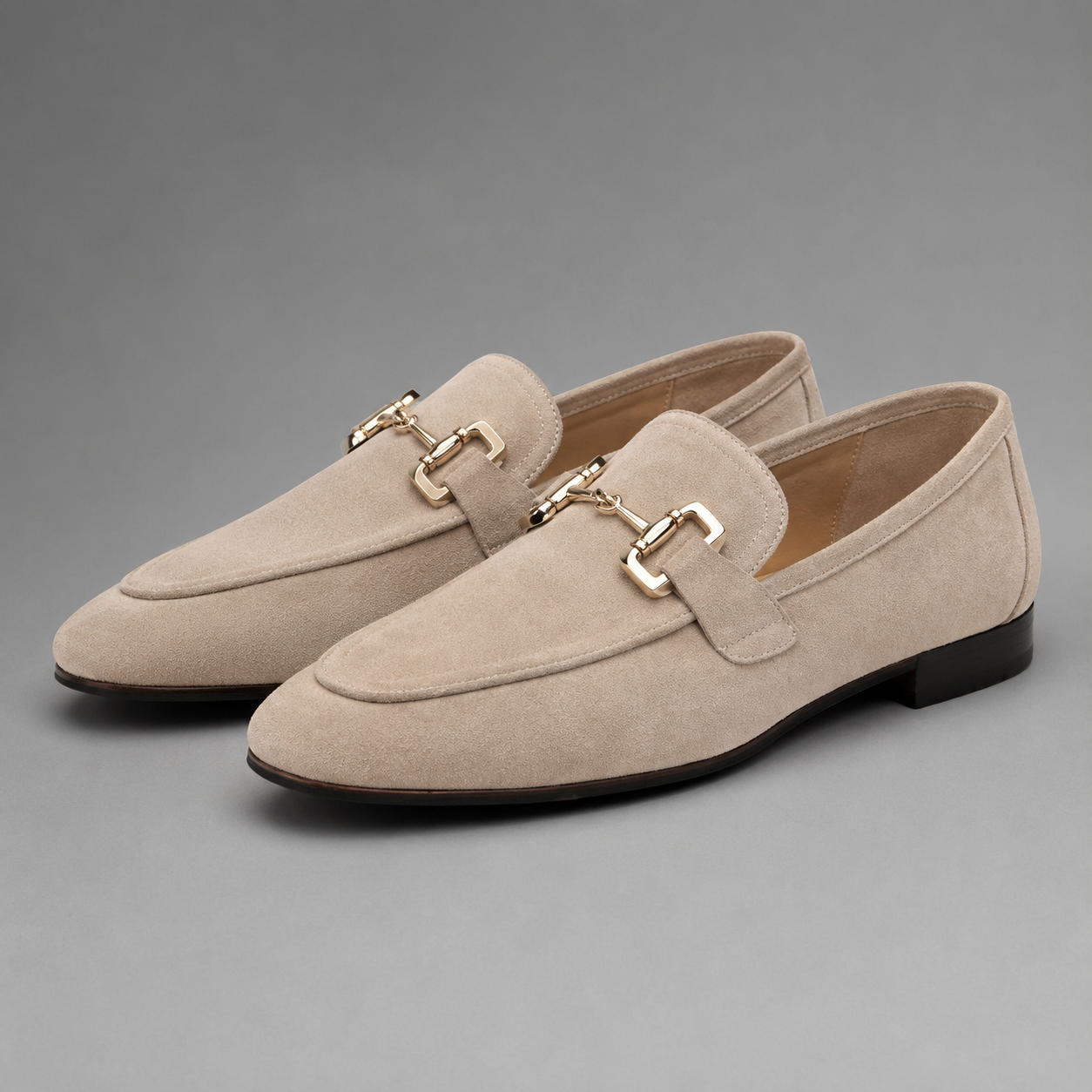 Men's Suede-Look Horsebit Slip-On Loafers