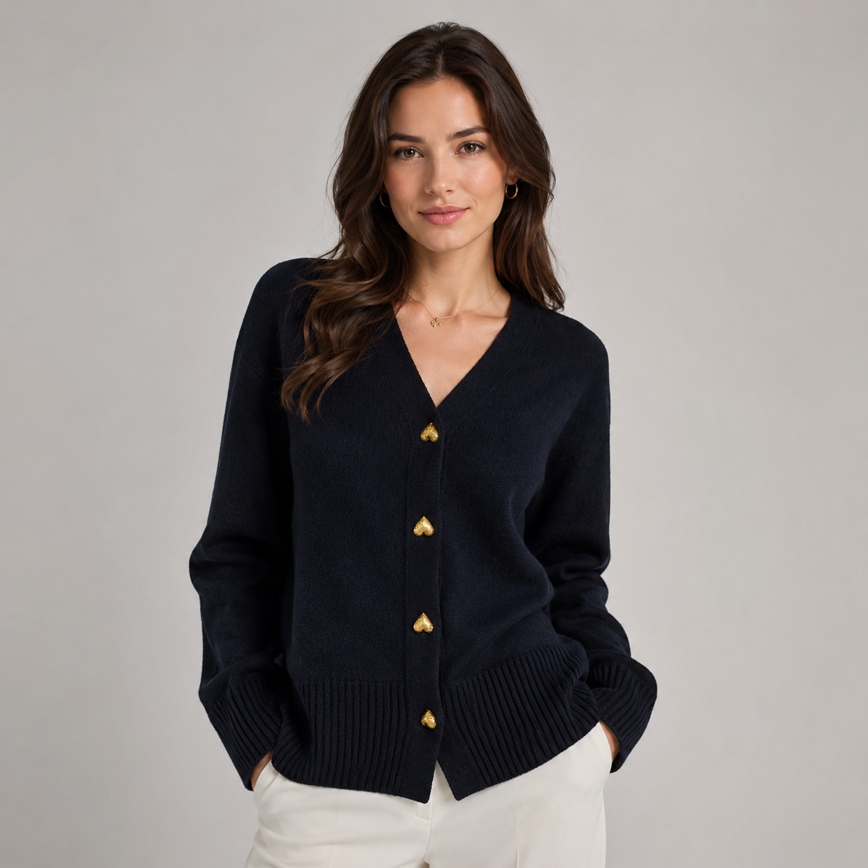 Women's Button-Front Knit Cardigan