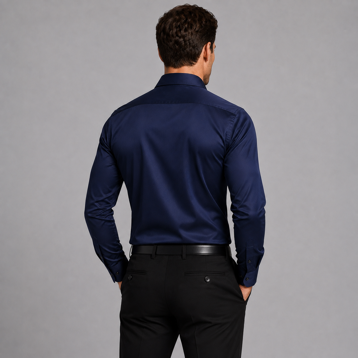 Men's Slim Fit Satin Stretch Shirt