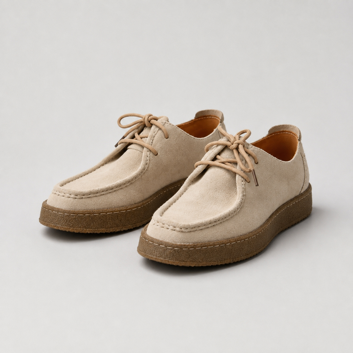 Men's Faux Suede Moccasins with Crepe Sole