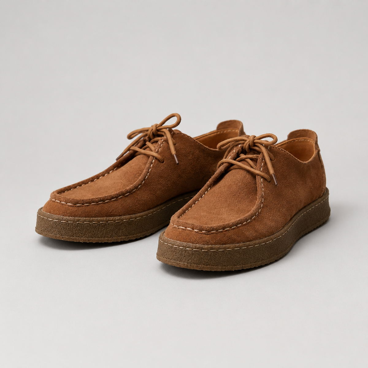 Men's Faux Suede Moccasins with Crepe Sole