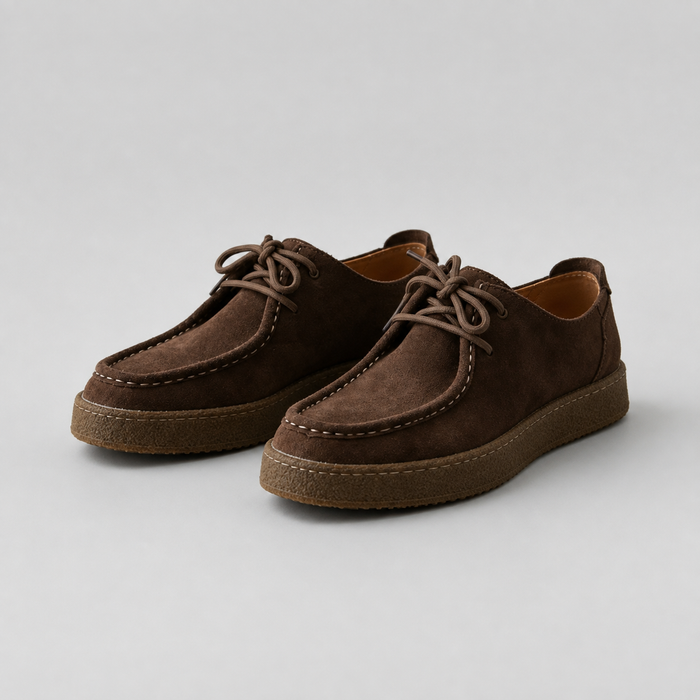 Men's Faux Suede Moccasins with Crepe Sole
