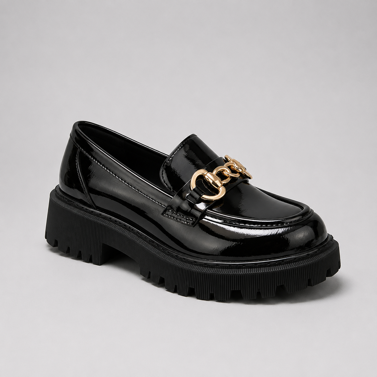 Women's Platform Loafers with Block Heel