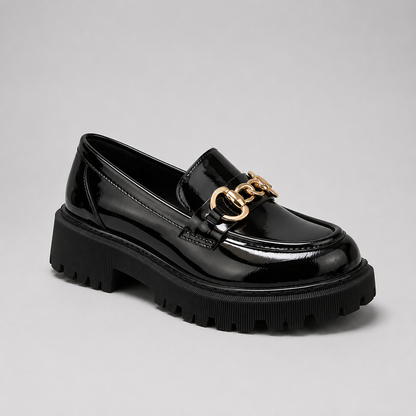 Women's Platform Loafers with Block Heel