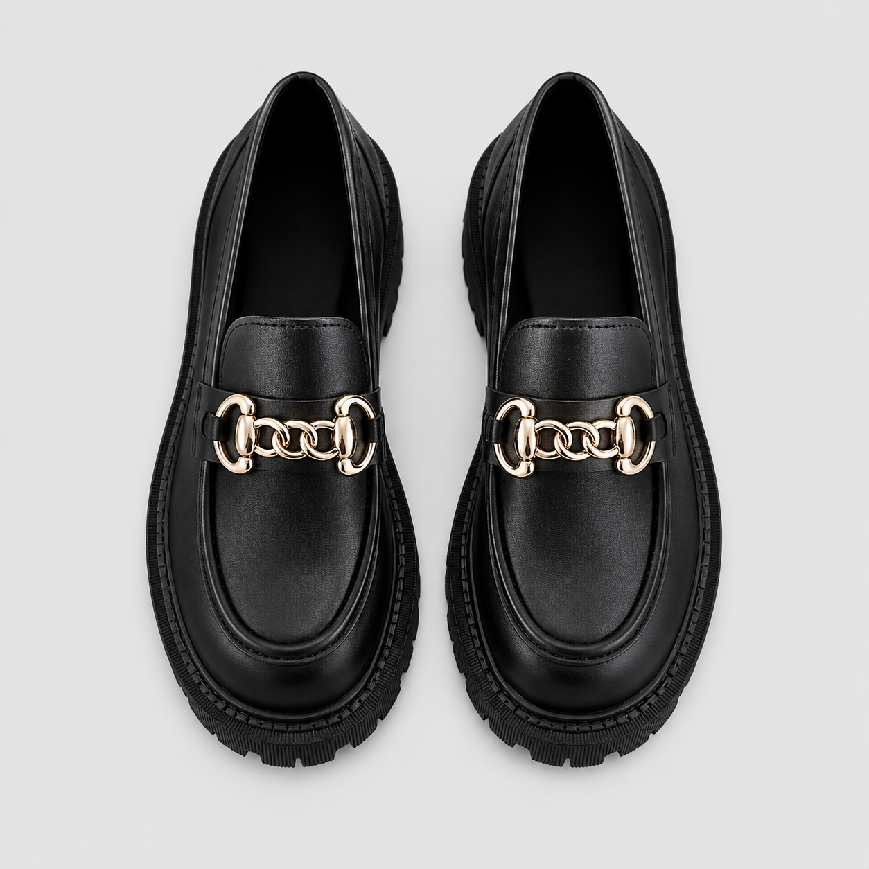 Women's Platform Loafers with Block Heel