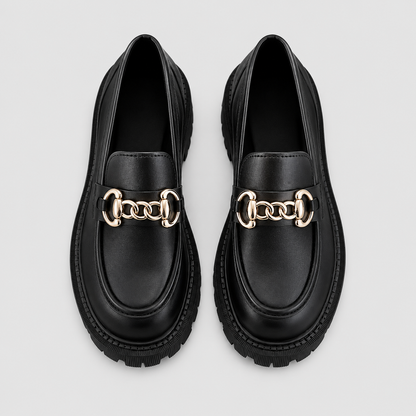 Women's Platform Loafers with Block Heel
