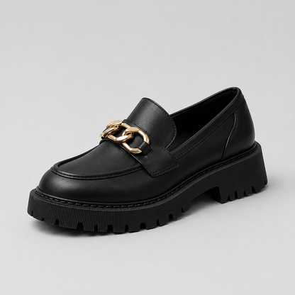 Women's Platform Loafers with Block Heel