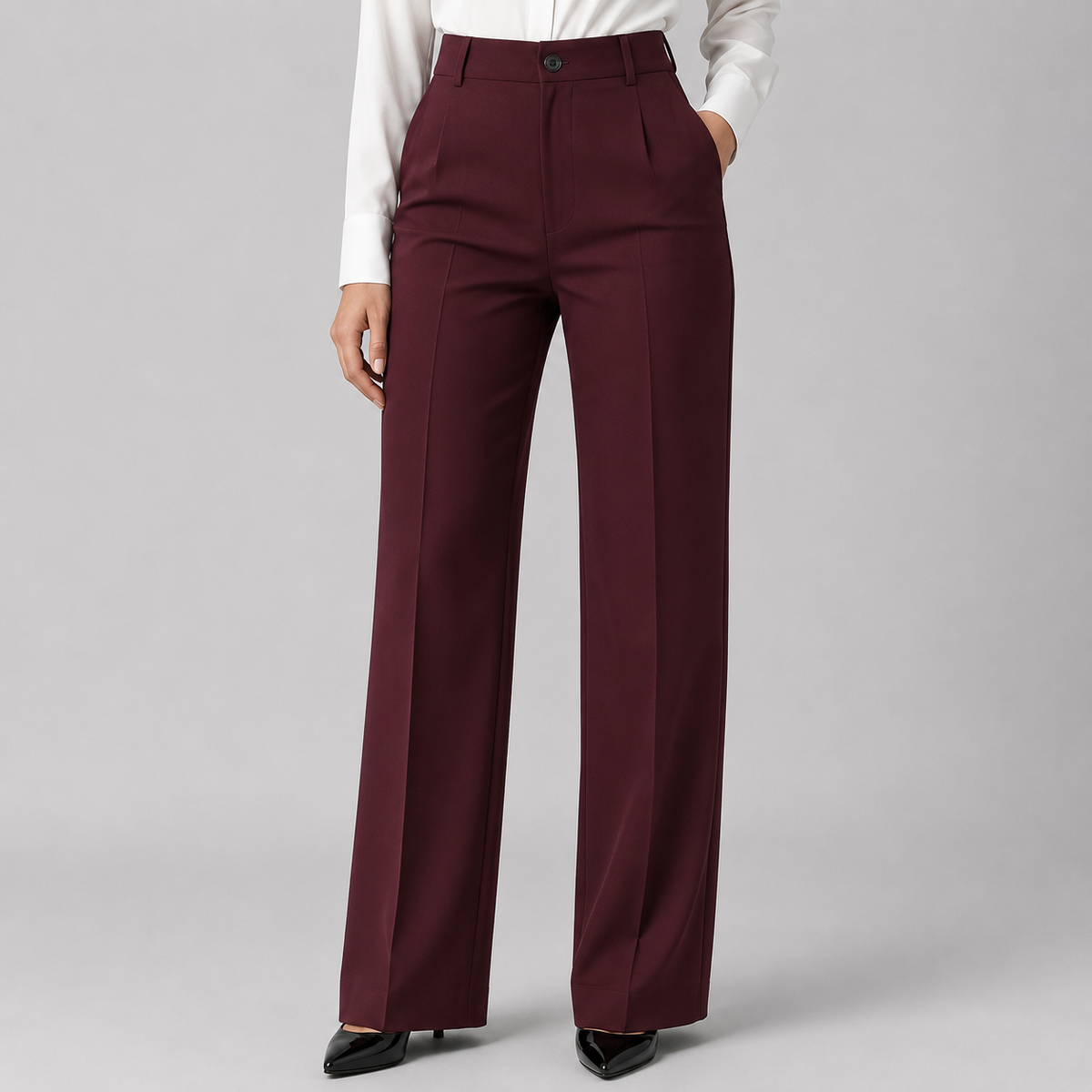 Women's High Waisted Straight Leg Tailored Pants