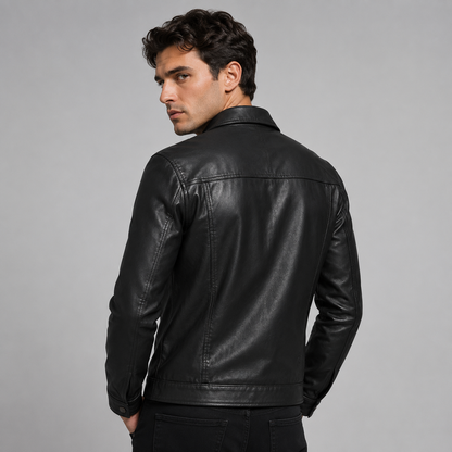 Men's Vintage Leather-Look Jacket