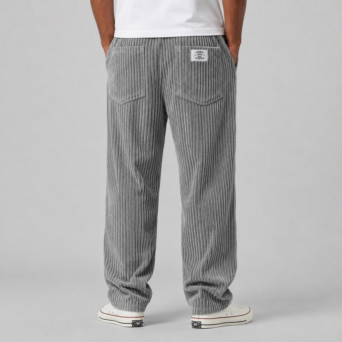 Men's Corduroy Pants with Drawstring Waist