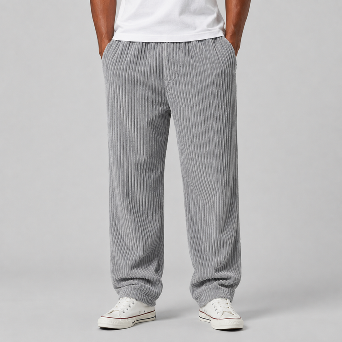 Men's Corduroy Pants with Drawstring Waist