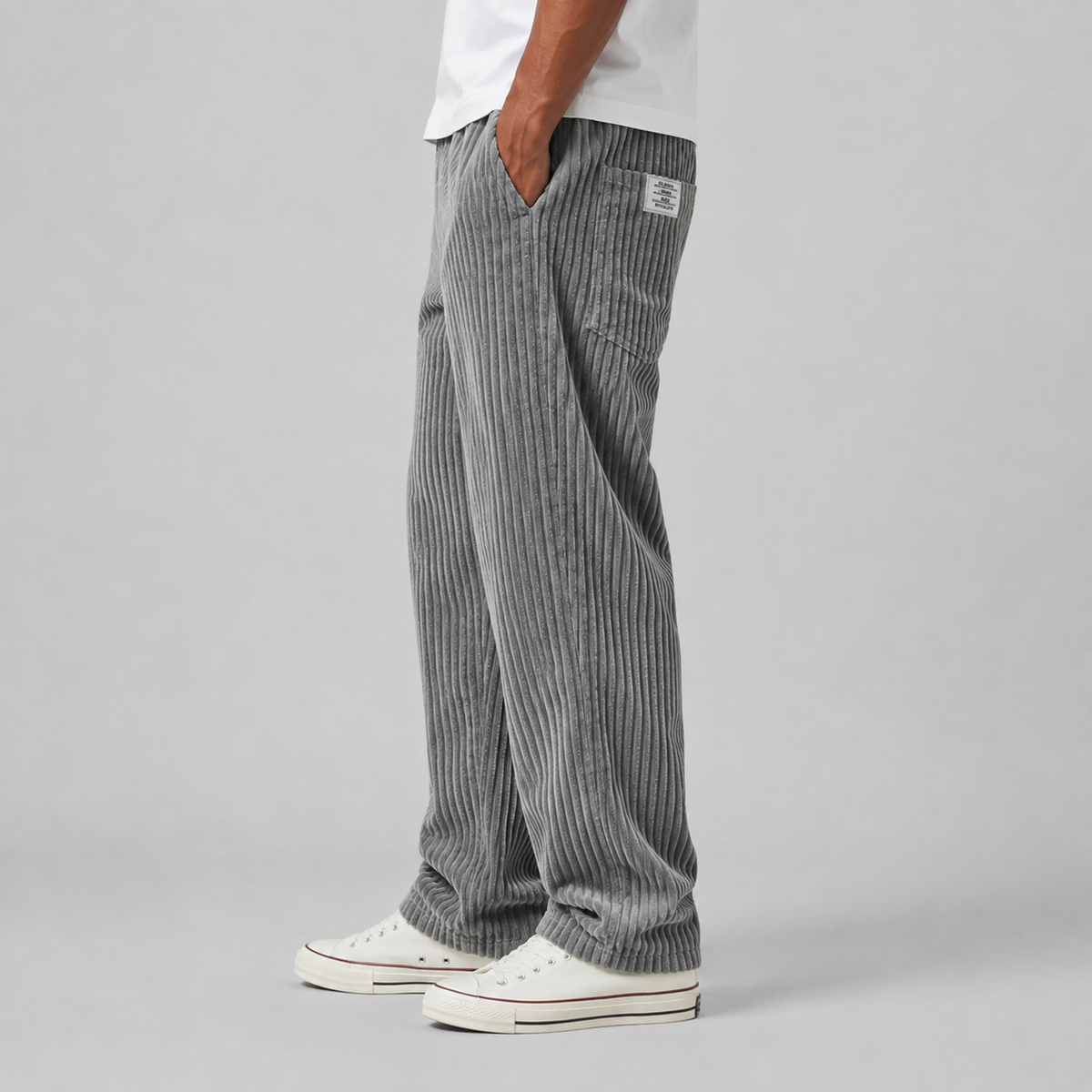 Men's Corduroy Pants with Drawstring Waist