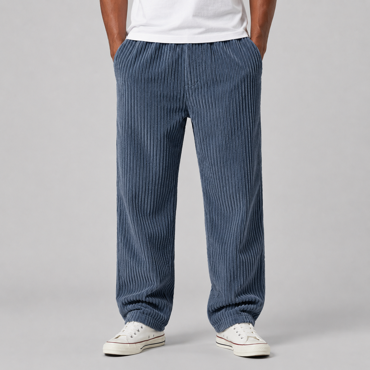 Men's Corduroy Pants with Drawstring Waist