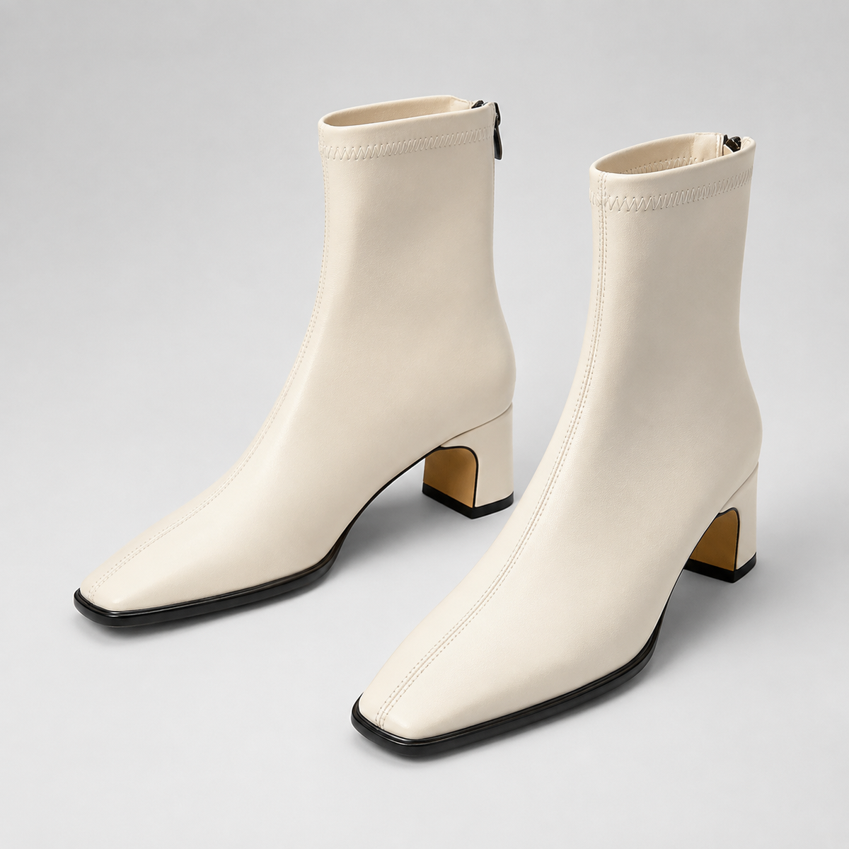 Women's Ankle Boots Square Toe Block Heel