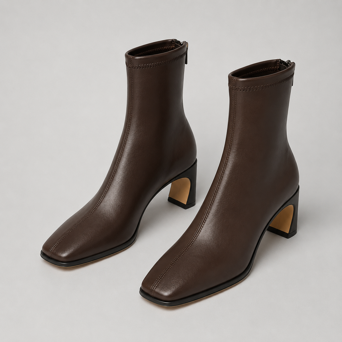 Women's Ankle Boots Square Toe Block Heel