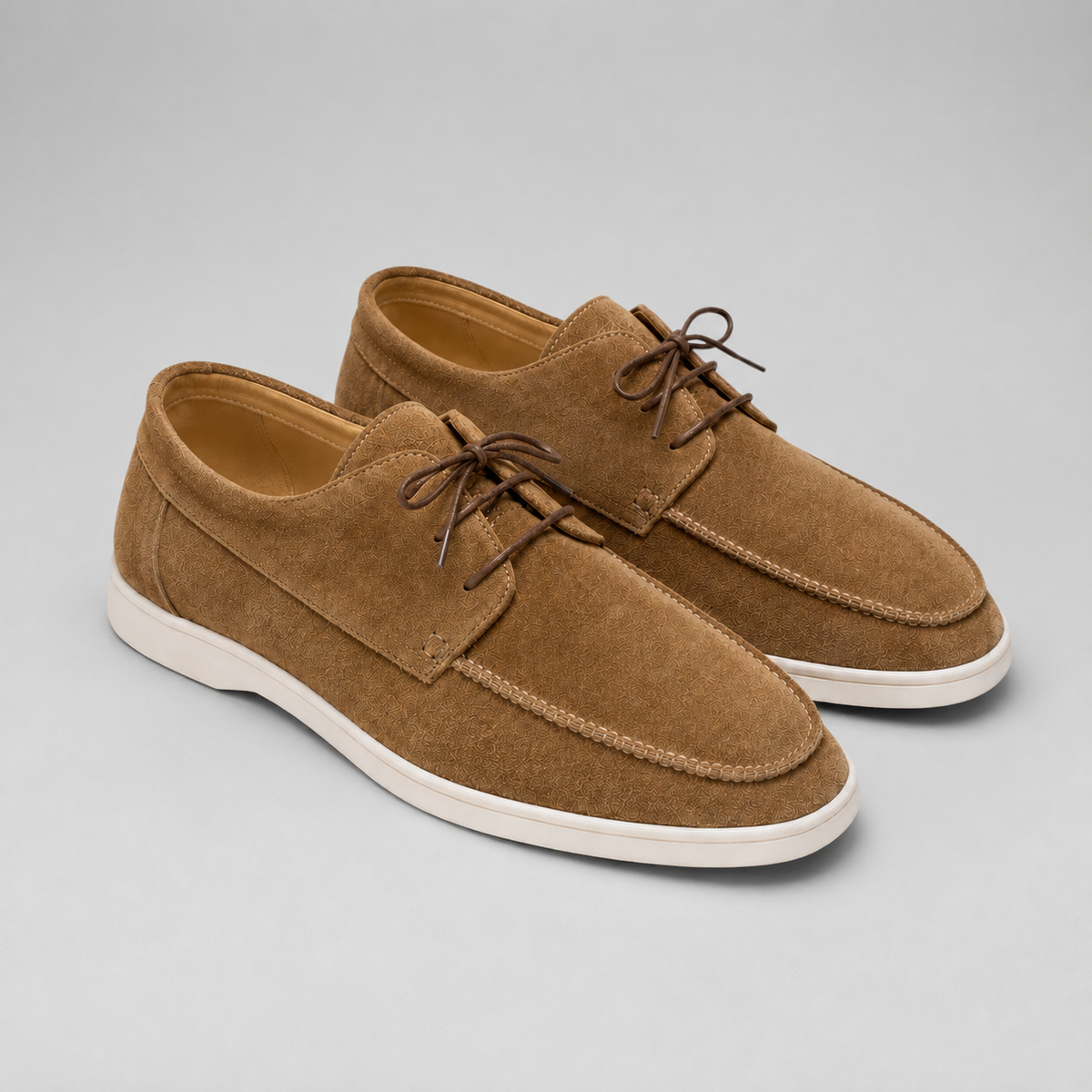 Men's Faux Suede Lace-Up Moccasins