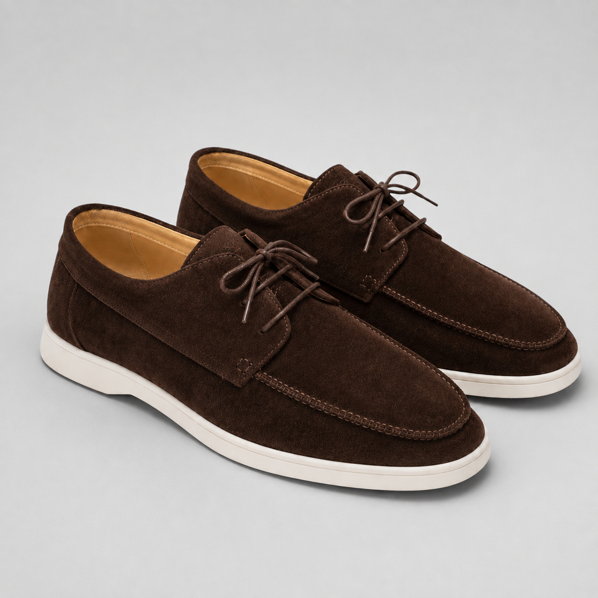 Men's Faux Suede Lace-Up Moccasins