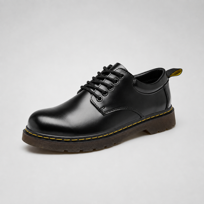 Men's Chunky Lace-Up Faux Leather Derby Shoes