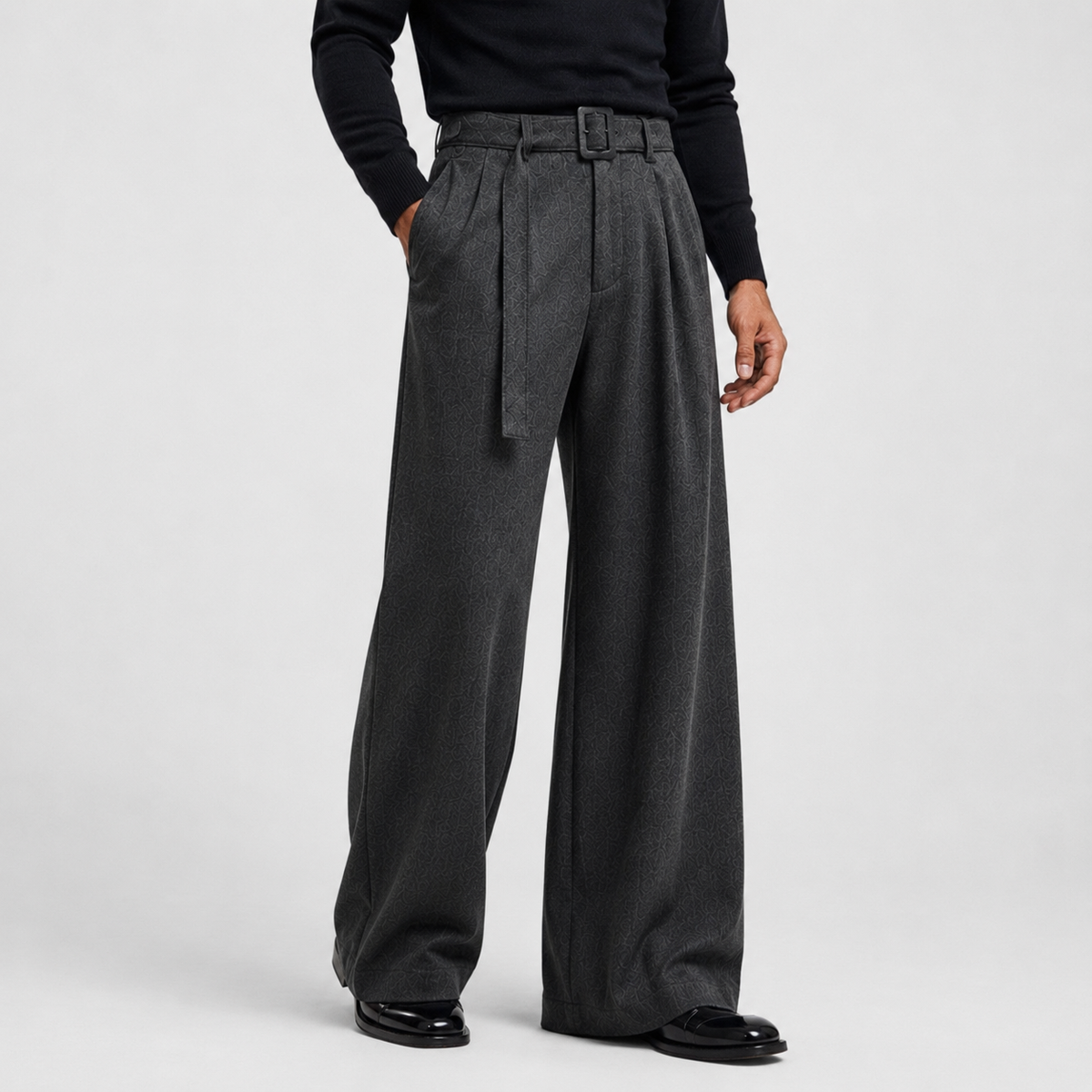 Men's Pleated Straight Leg Dress Pants