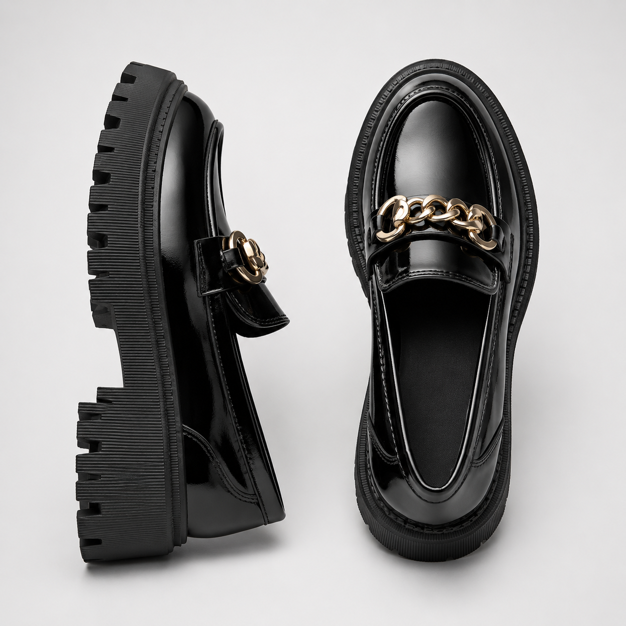 Women's Platform Loafers with Block Heel