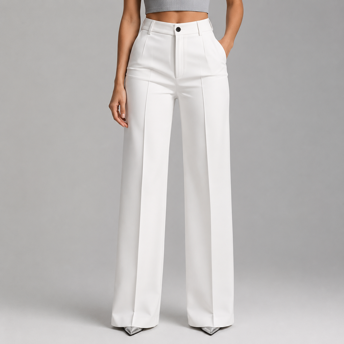 Women's High Waisted Straight Leg Tailored Pants