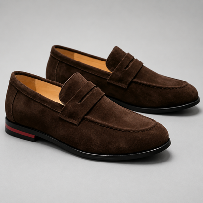 Men's Suede-Look Penny Loafers