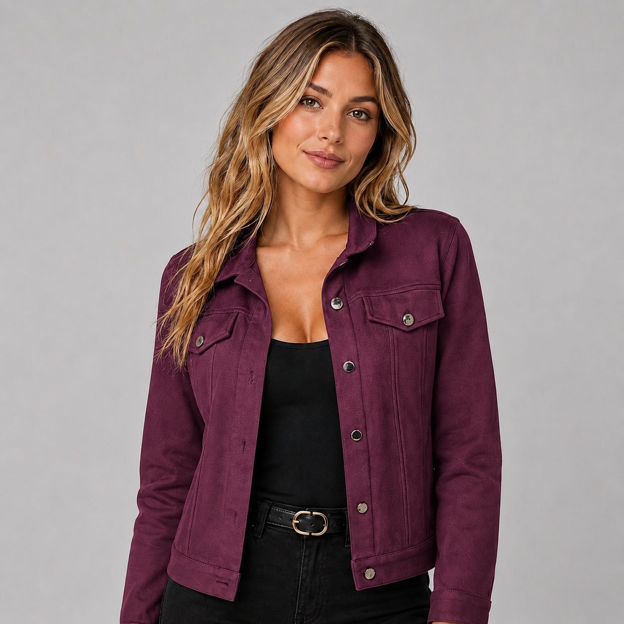 Women's Suede-Look Trucker Jacket