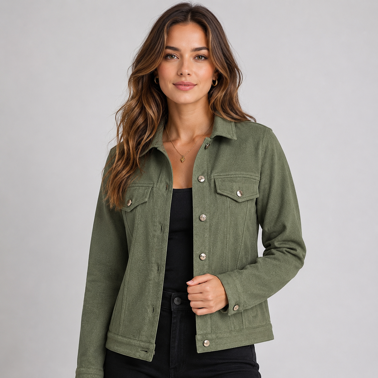 Women's Suede-Look Trucker Jacket