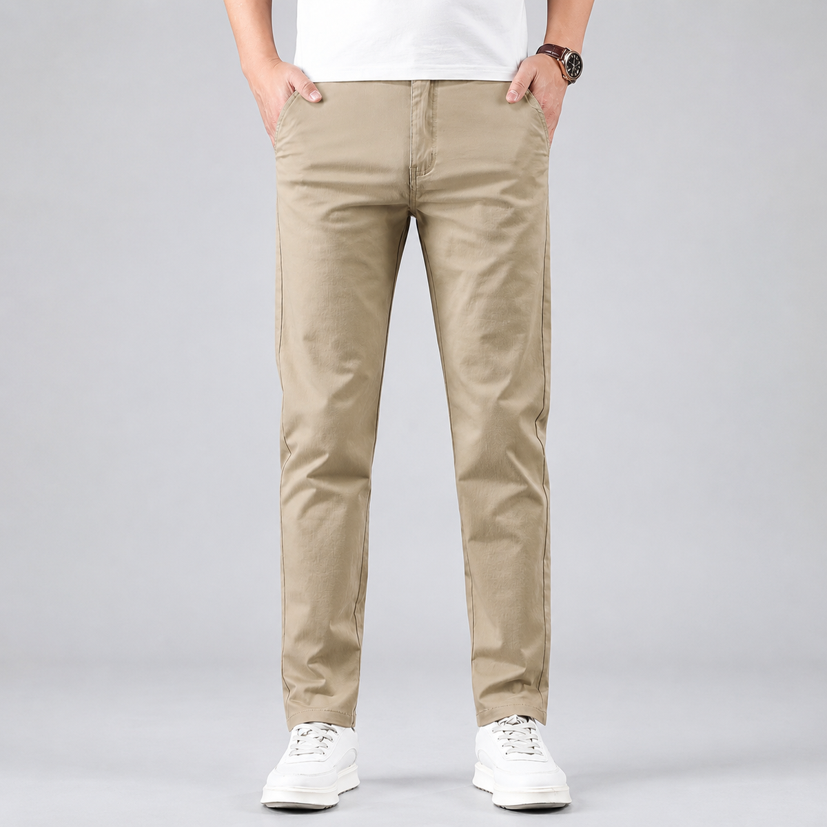 Men's Slim Fit Work Pants with Straight Leg