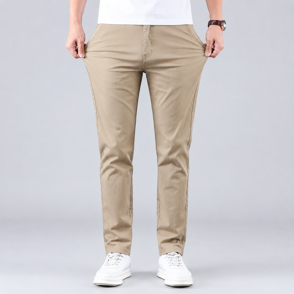 Men's Slim Fit Work Pants with Straight Leg