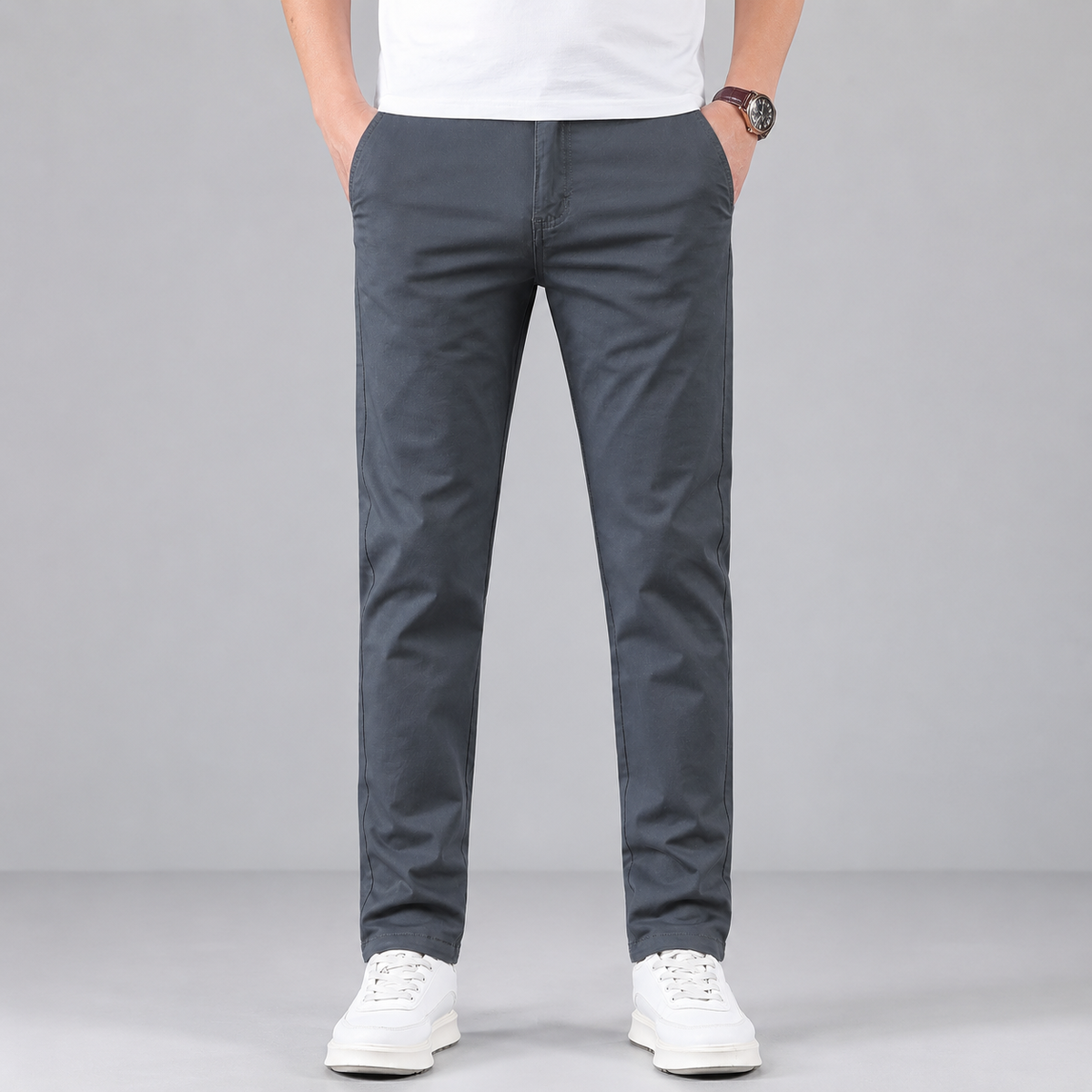 Men's Slim Fit Work Pants with Straight Leg