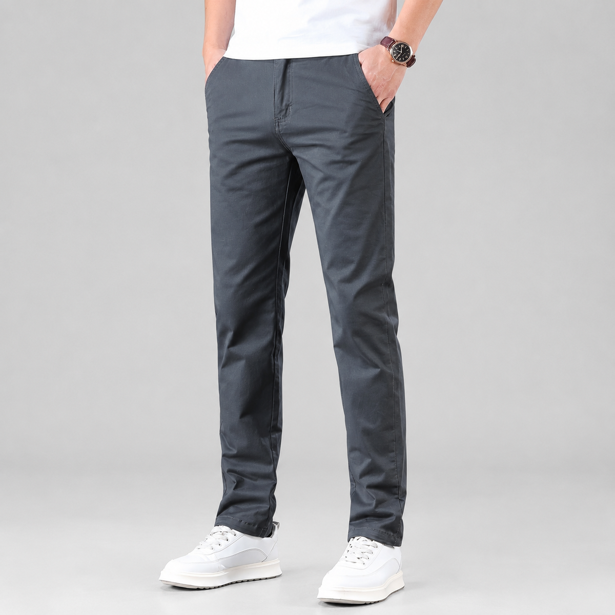 Men's Slim Fit Work Pants with Straight Leg
