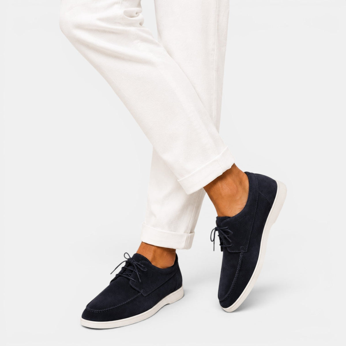 Men's Faux Suede Lace-Up Moccasins