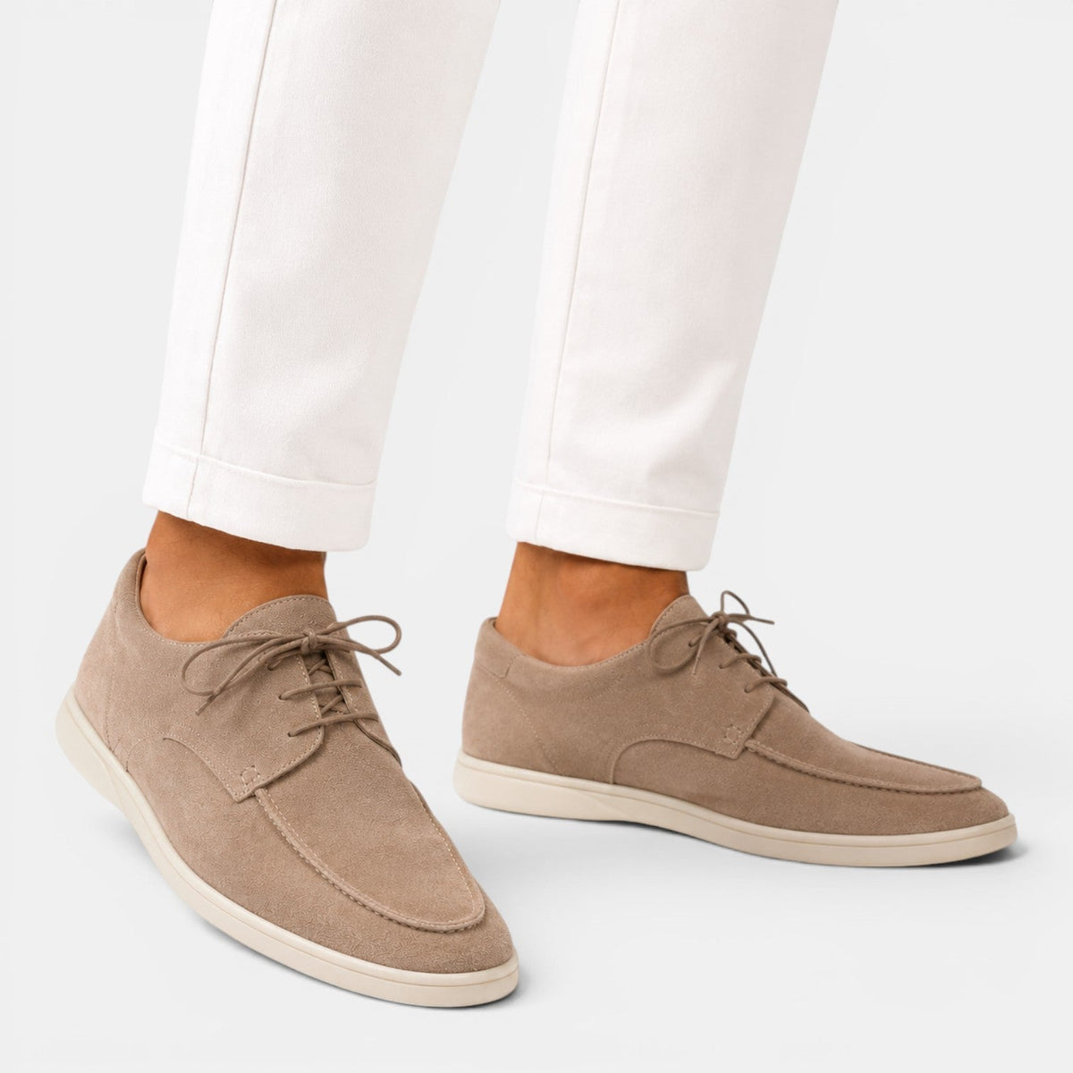 Men's Faux Suede Lace-Up Moccasins