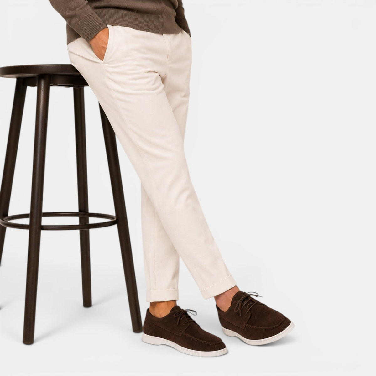 Men's Faux Suede Lace-Up Moccasins