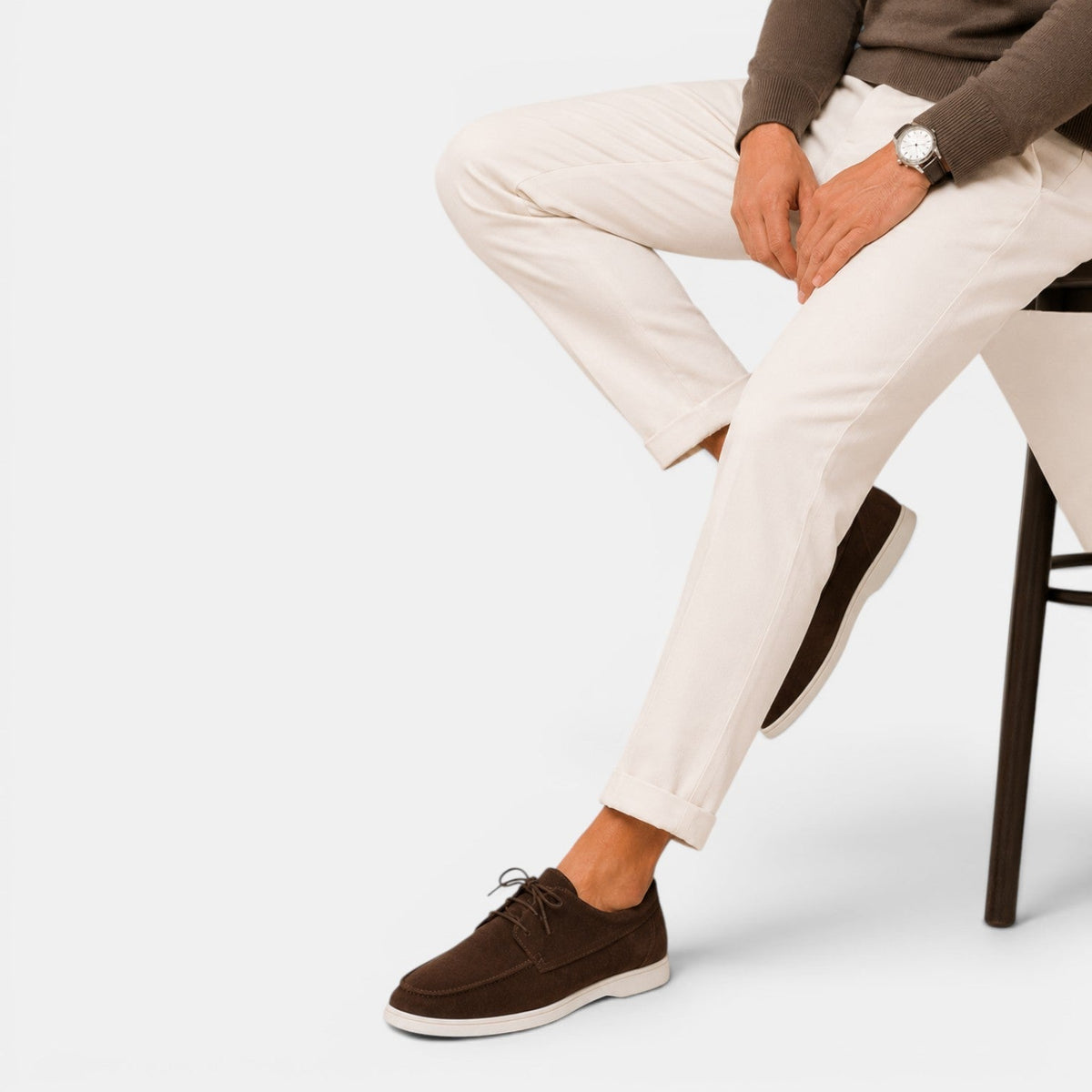 Men's Faux Suede Lace-Up Moccasins