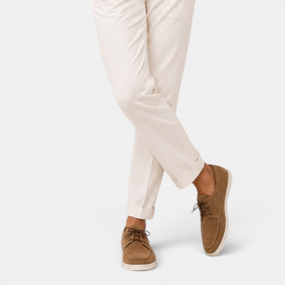 Men's Faux Suede Lace-Up Moccasins